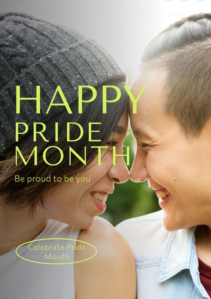 Happy pride month  poster template, editable text and design