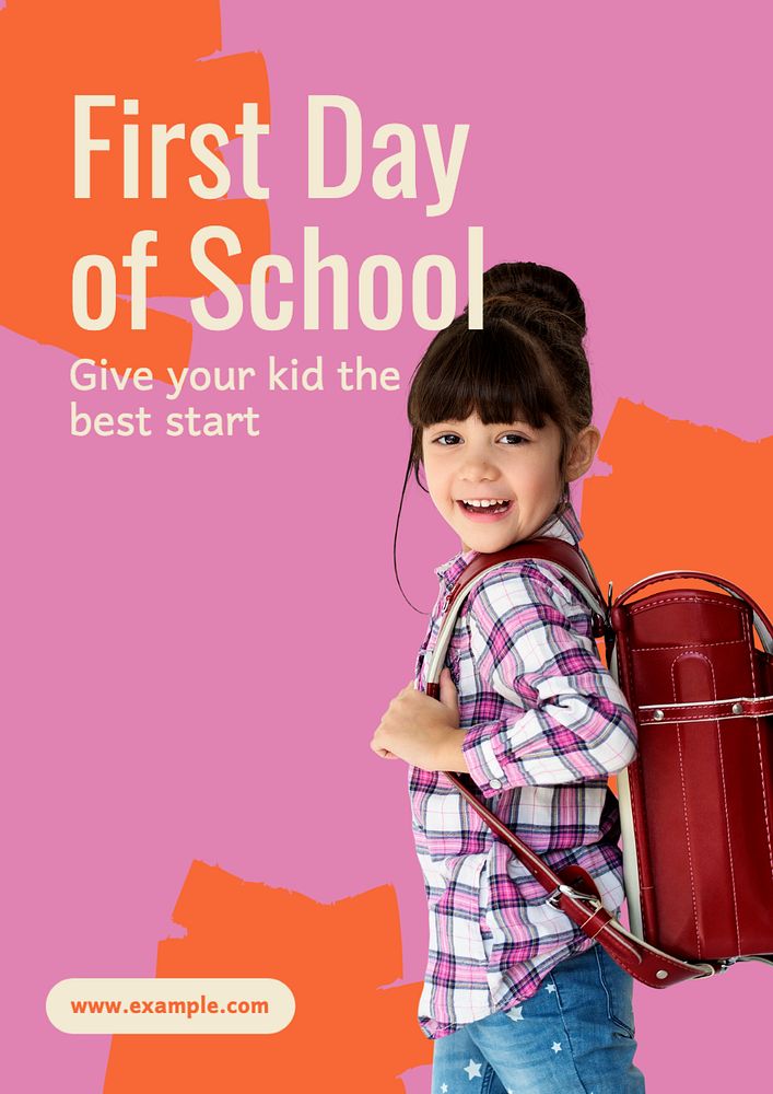 School day  poster template, editable text and design