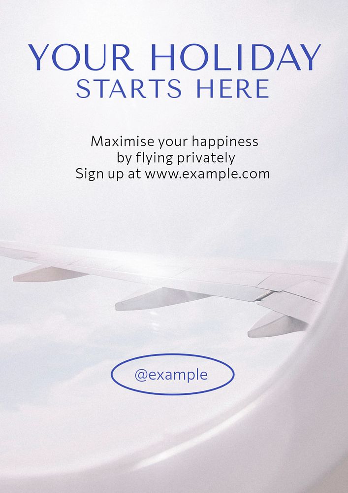 Private jet  poster template, editable text and design