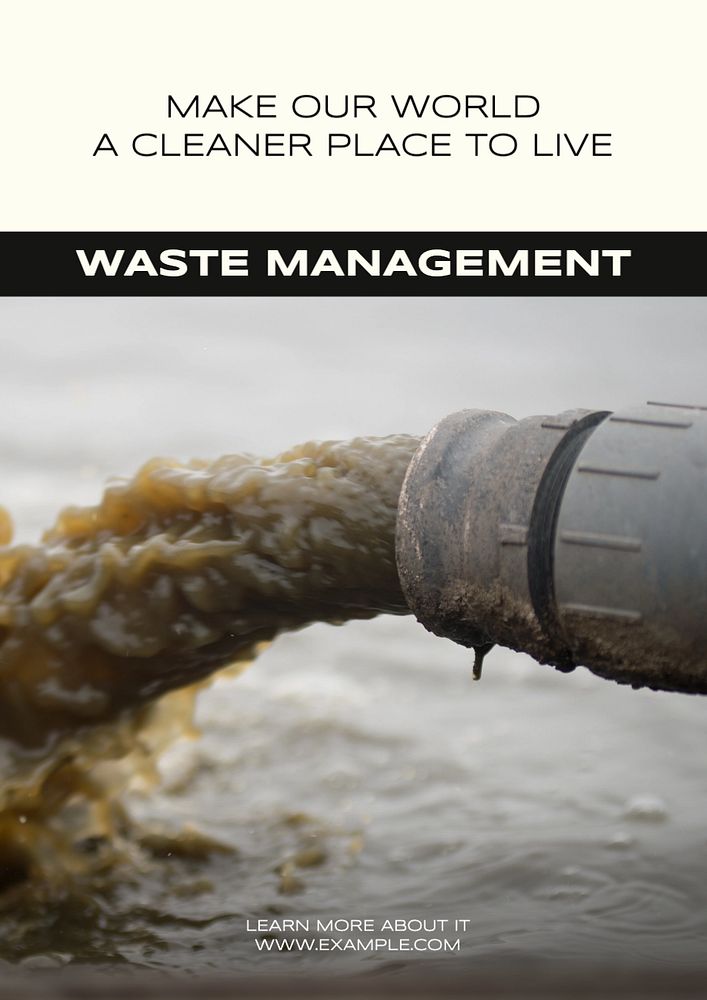 Waste management  poster template, editable text and design