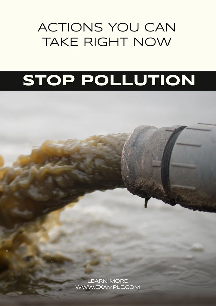 Stop pollution  poster template, editable text and design