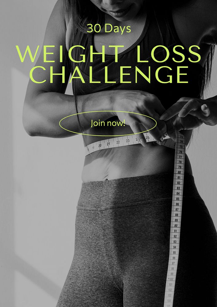 Weight loss challenge  poster template, editable text and design