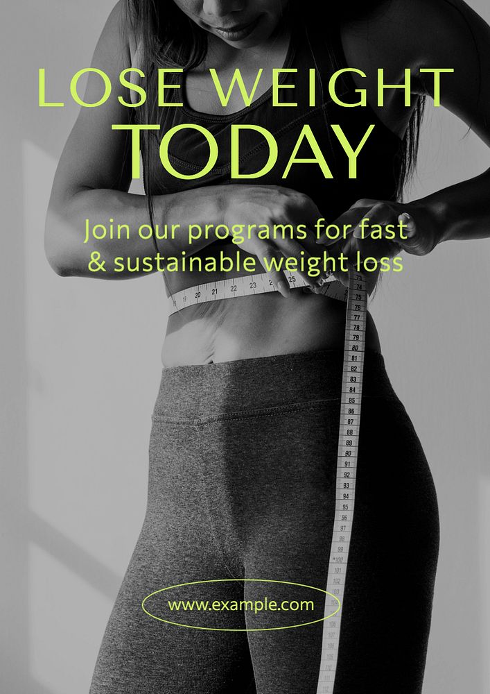 Weight loss  poster template, editable text and design