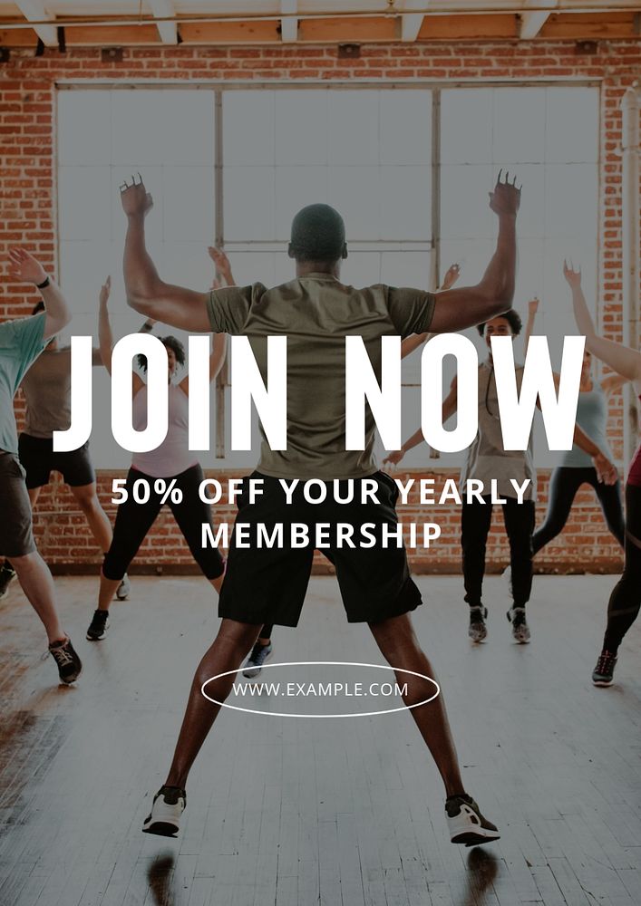 Gym membership  poster template, editable text and design