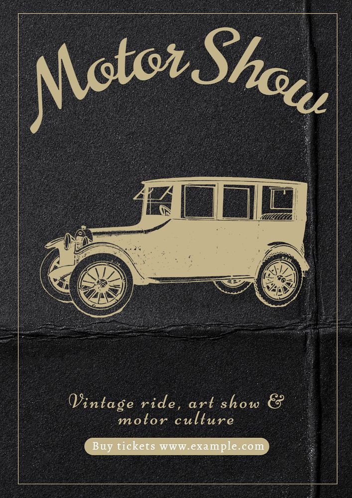 Motor show poster template, editable text and design