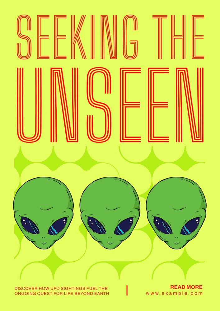 UFO sightings poster template, editable text and design