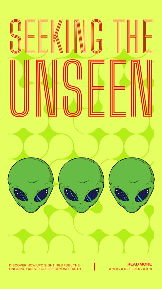 UFO sightings Instagram story template, editable text