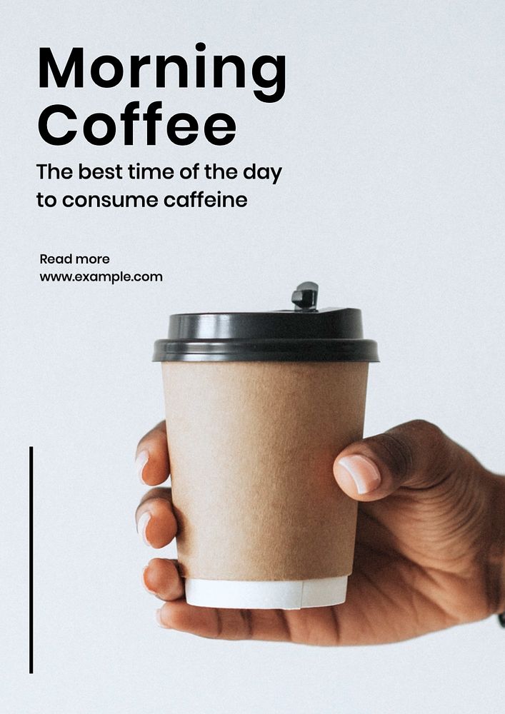 Morning coffee  poster template, editable text and design