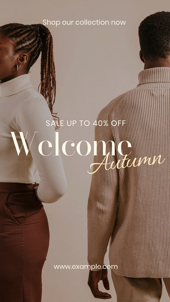 Autumn sale  Instagram story template, editable text