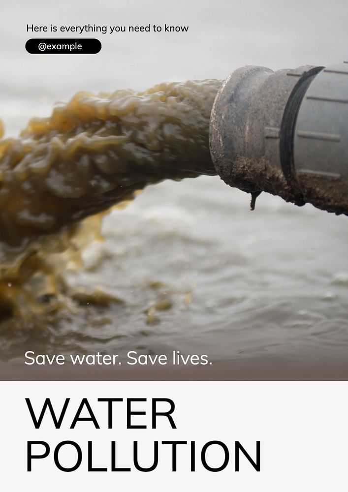 Water pollution  poster template, editable text and design