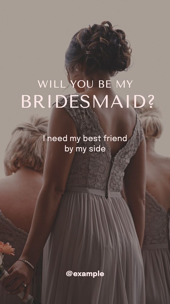 Bridesmaid  Instagram story template, editable text