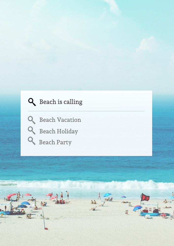 Beach is calling  poster template, editable text and design