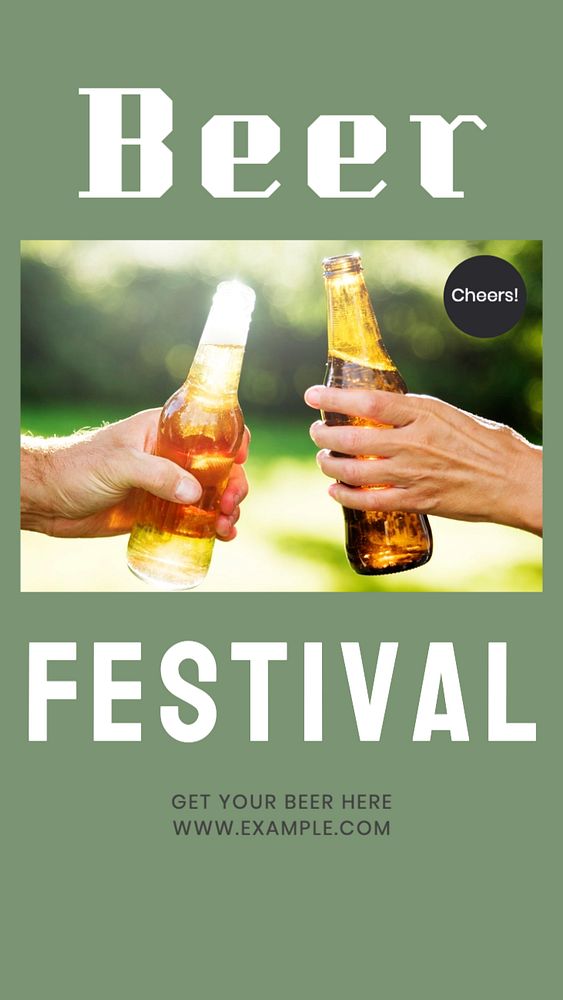 Beer festival  Instagram story template, editable text