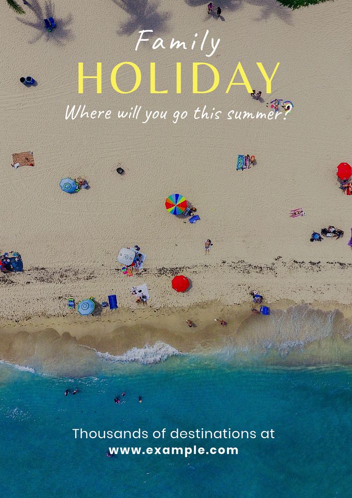 Family holiday  poster template, editable text and design