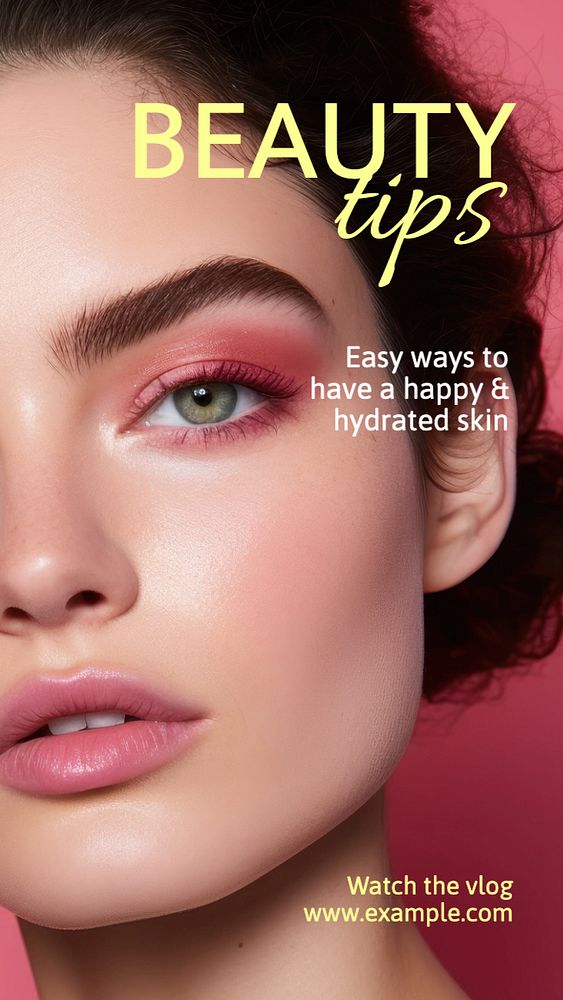 Beauty tips  Instagram story template, editable text