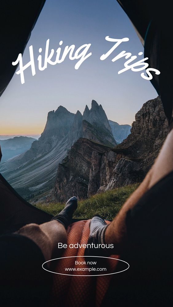 Hiking trips  Instagram story template, editable text