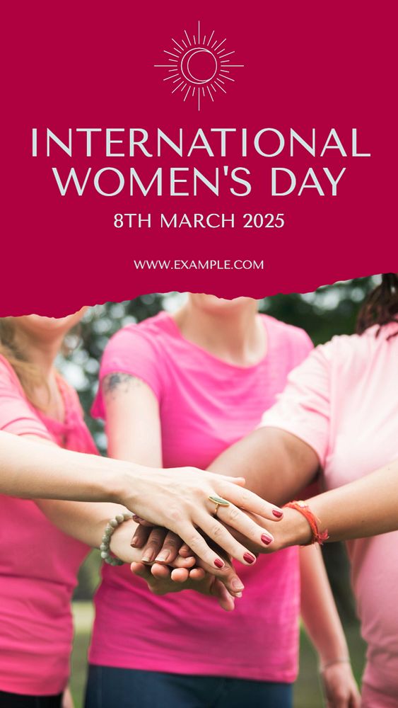 Women's day event Instagram story template, editable text