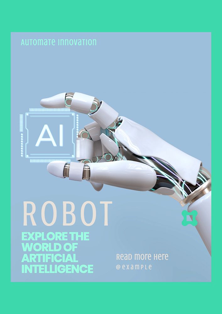 Robot  poster template, editable text and design