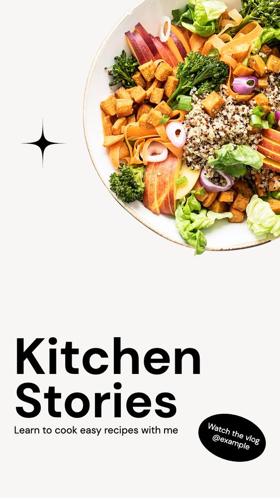 Kitchen stories  social story template, editable Instagram design