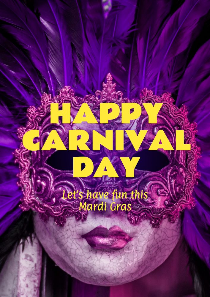 Carnival day  poster template, editable text and design