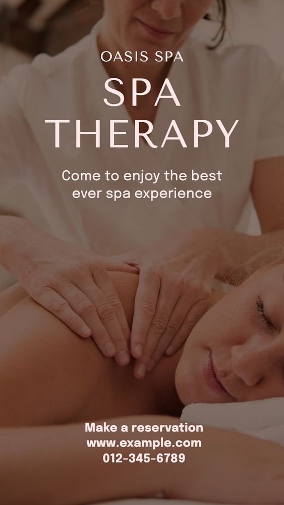 Spa therapy  Instagram story template, editable text