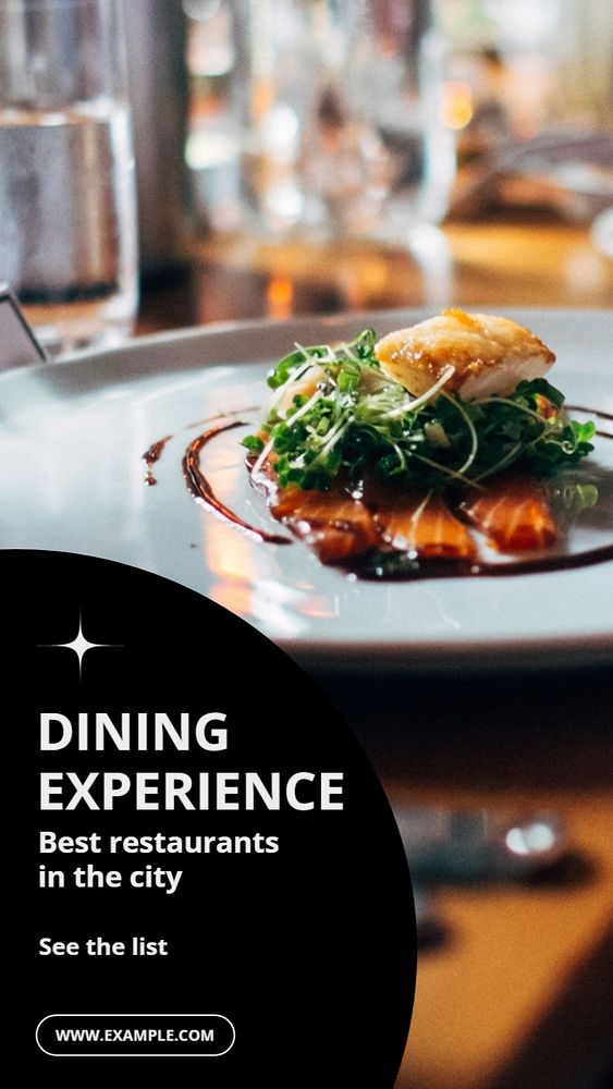 Dining experience  Instagram story template, editable text