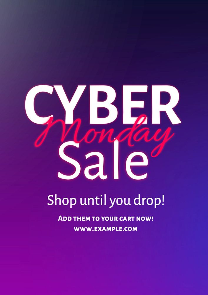 Cyber Monday sale  poster template, editable text and design