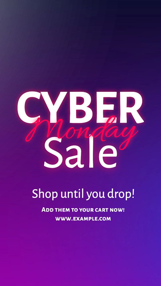 Cyber Monday sale  Instagram story template, editable text