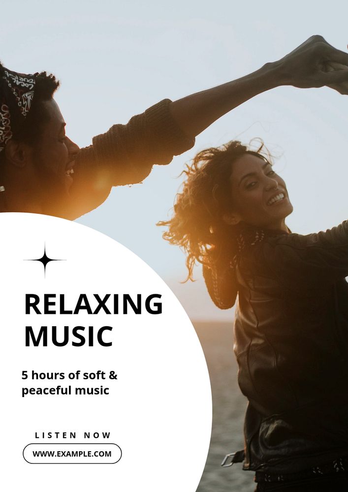 Relaxing music  poster template, editable text and design