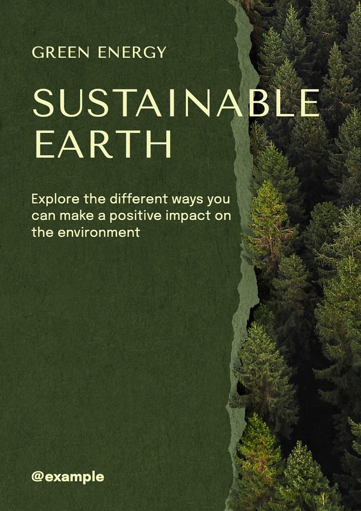 Sustainable earth  poster template, editable text and design