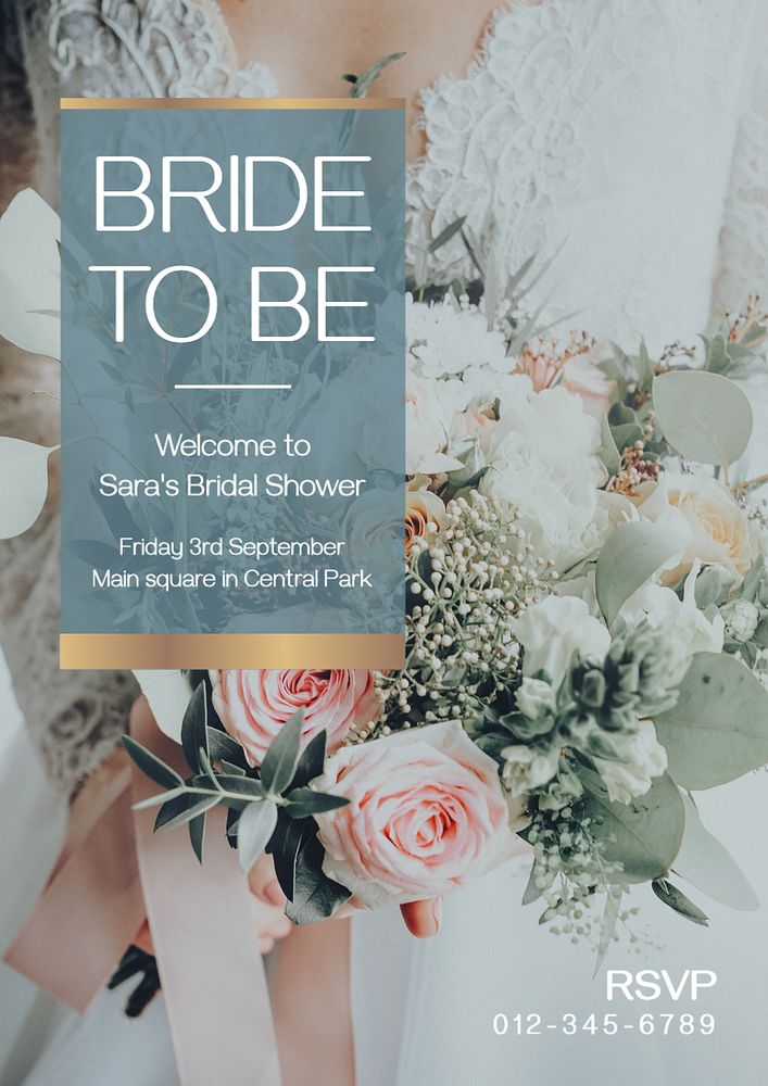 Bride to be  poster template, editable text and design