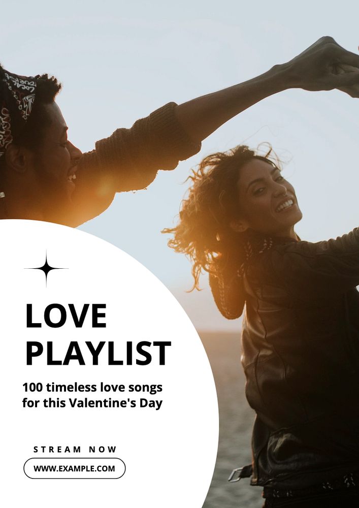 Love playlist  poster template, editable text and design