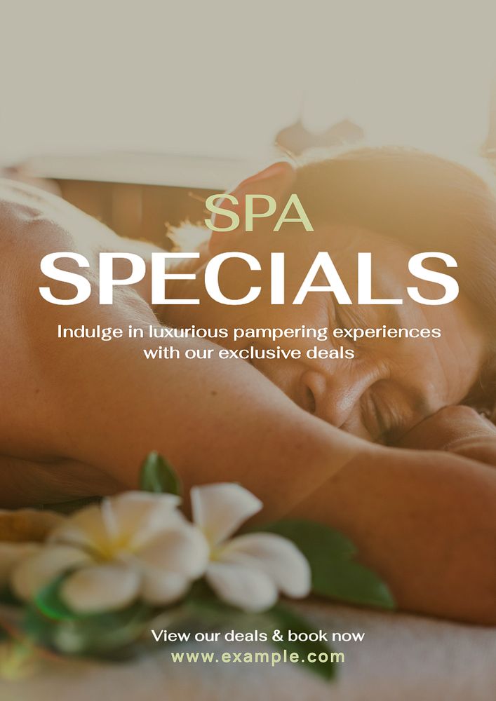 Spa deals poster template, editable text and design