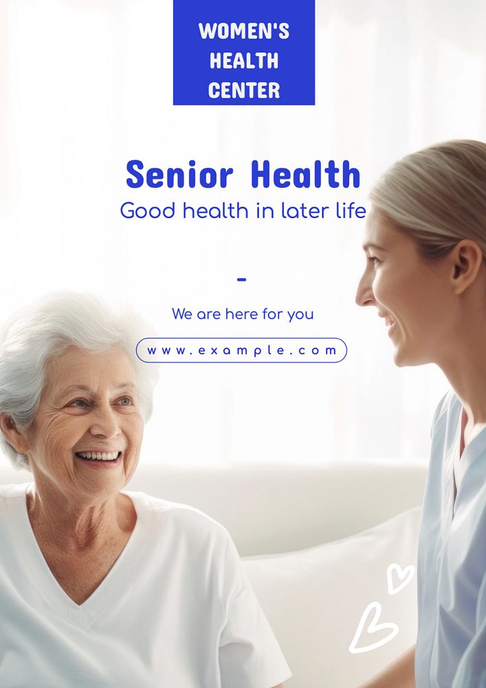 Senior health  poster template, editable text and design