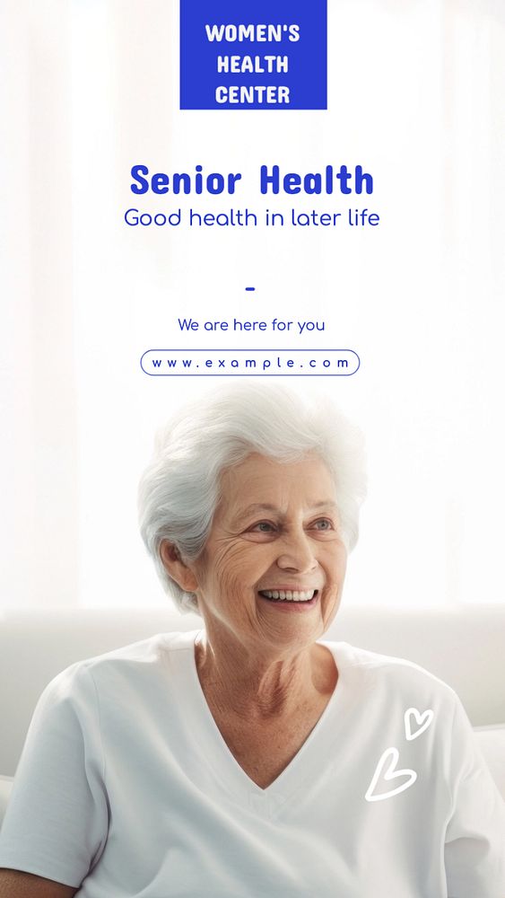 Senior health  Instagram story template, editable text