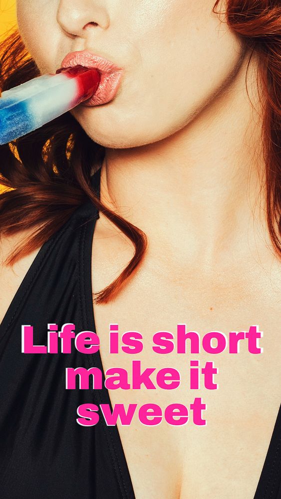 Life is short  Instagram story template, editable text