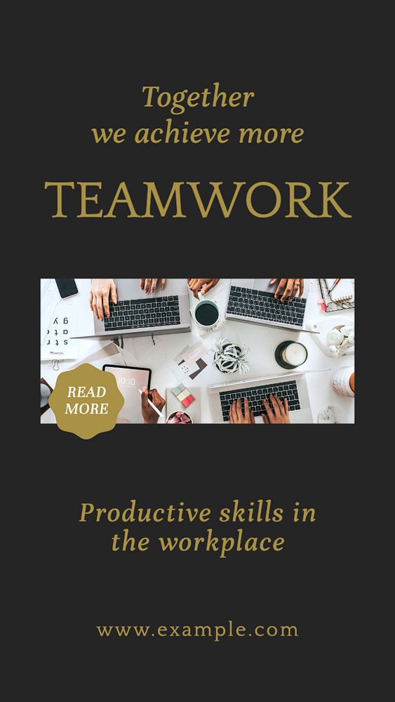 Teamwork skills  Instagram story template, editable text