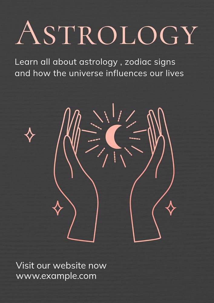 Astrology poster template, editable text and design