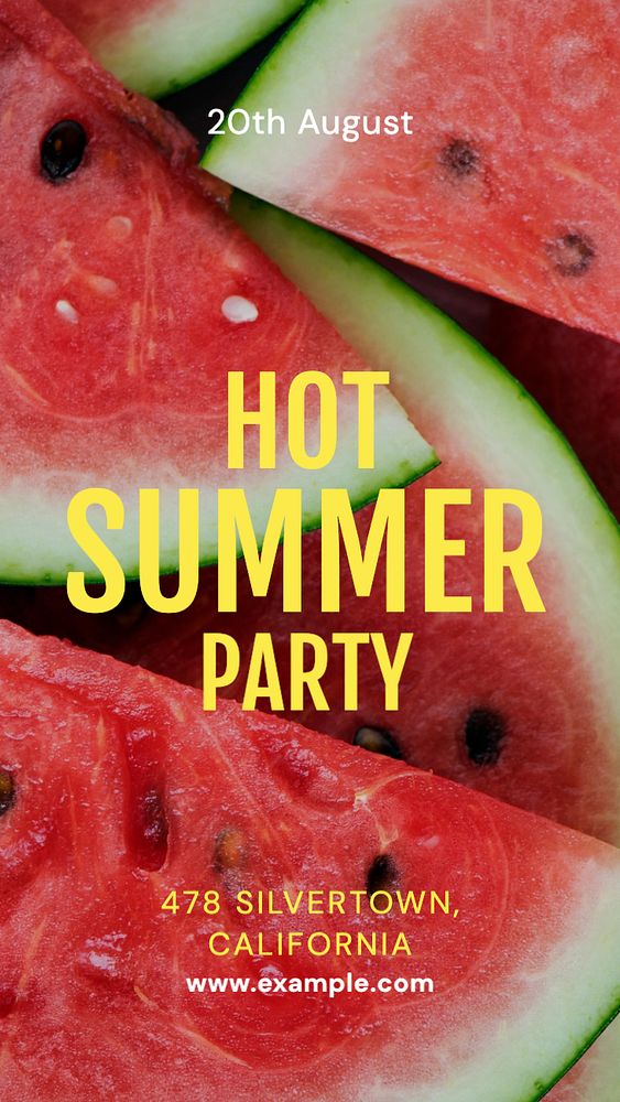 Hot summer party  Instagram story template, editable text