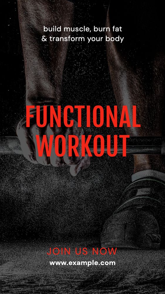 Functional workout  Instagram story template, editable text