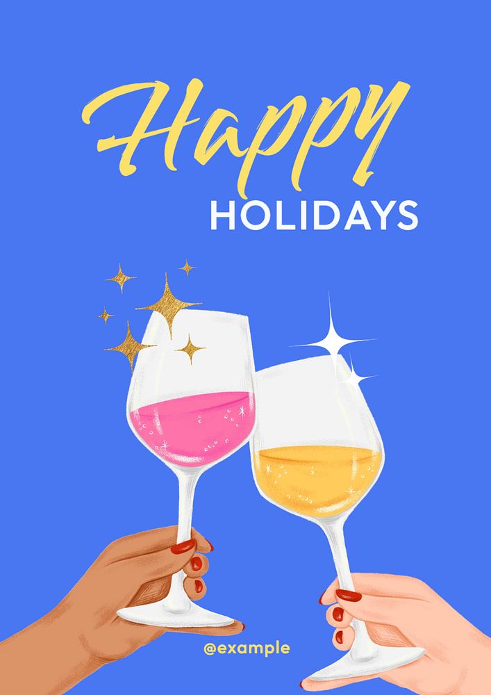 Happy holidays  poster template, editable text and design