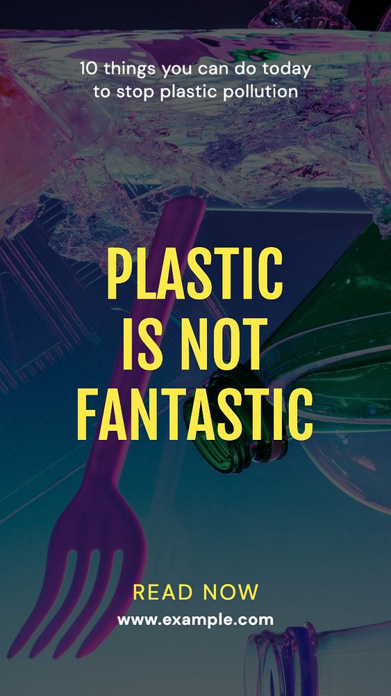 Plastic pollution  Instagram story template, editable text