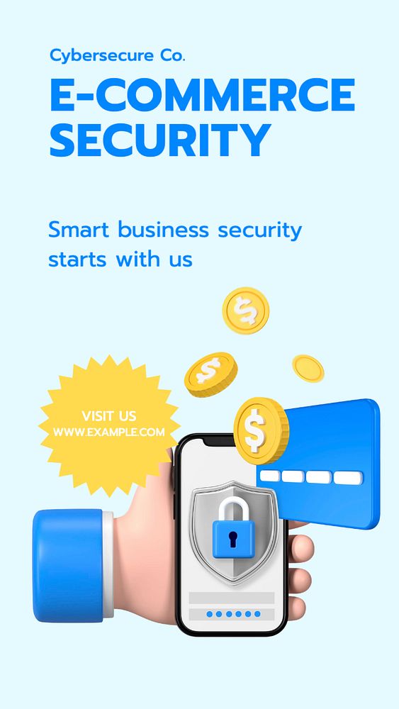 E-commerce security Instagram story template, editable text