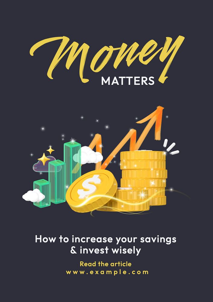 Money & investment  poster template, editable text and design