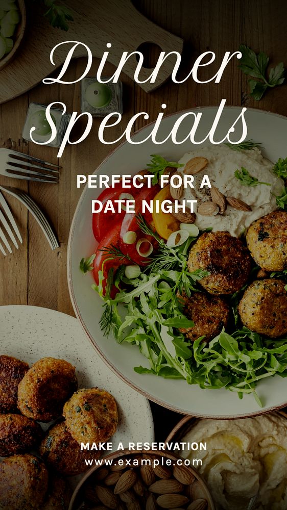 Dinner specials  Instagram story template, editable text