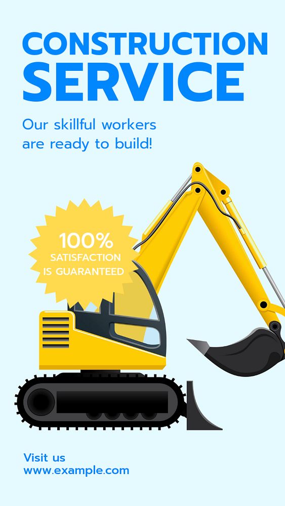 Construction service Instagram story template, editable text