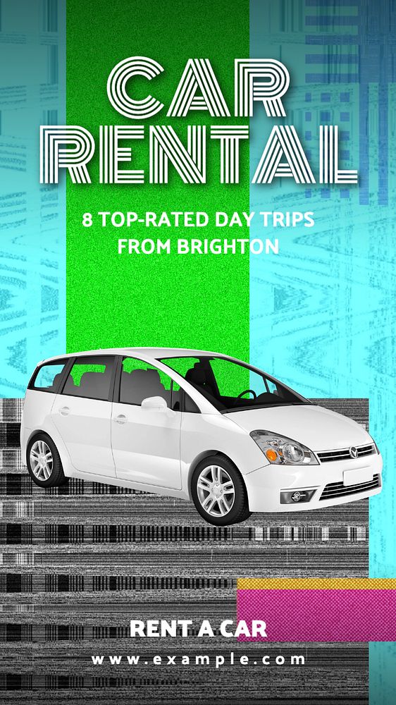 Car rental Instagram story template, editable text