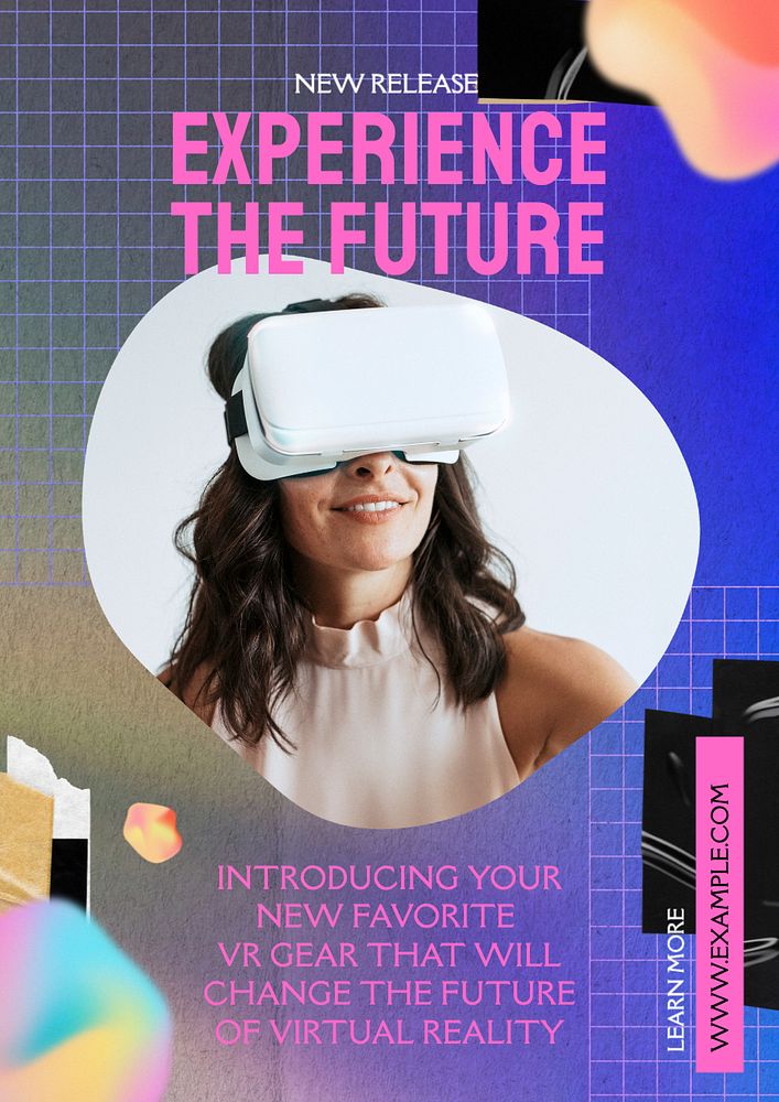 VR gear ads  poster template, editable text and design