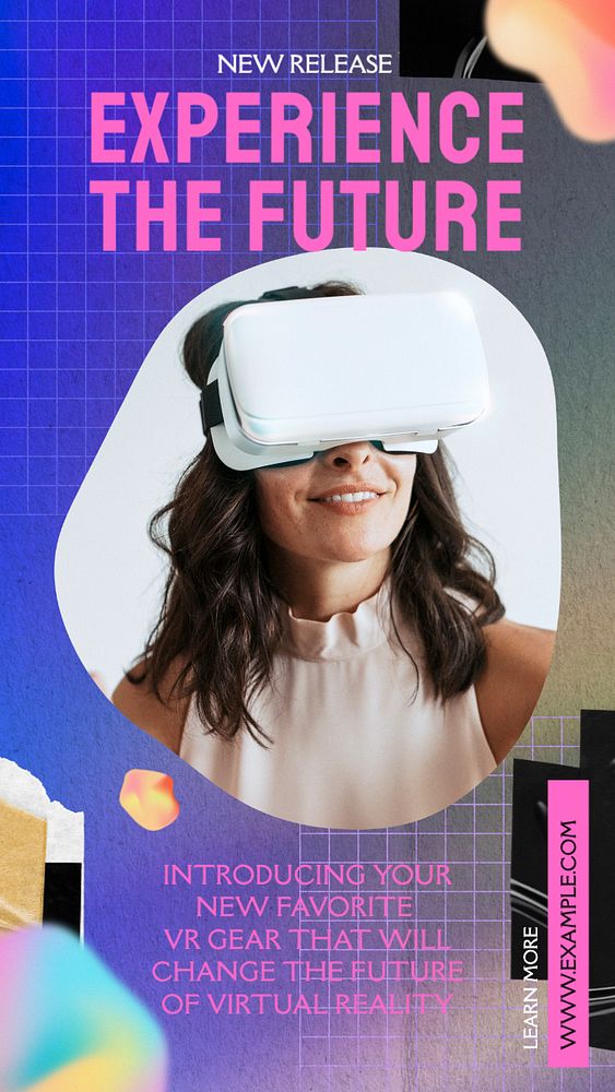 VR gear ads  Instagram story template, editable text