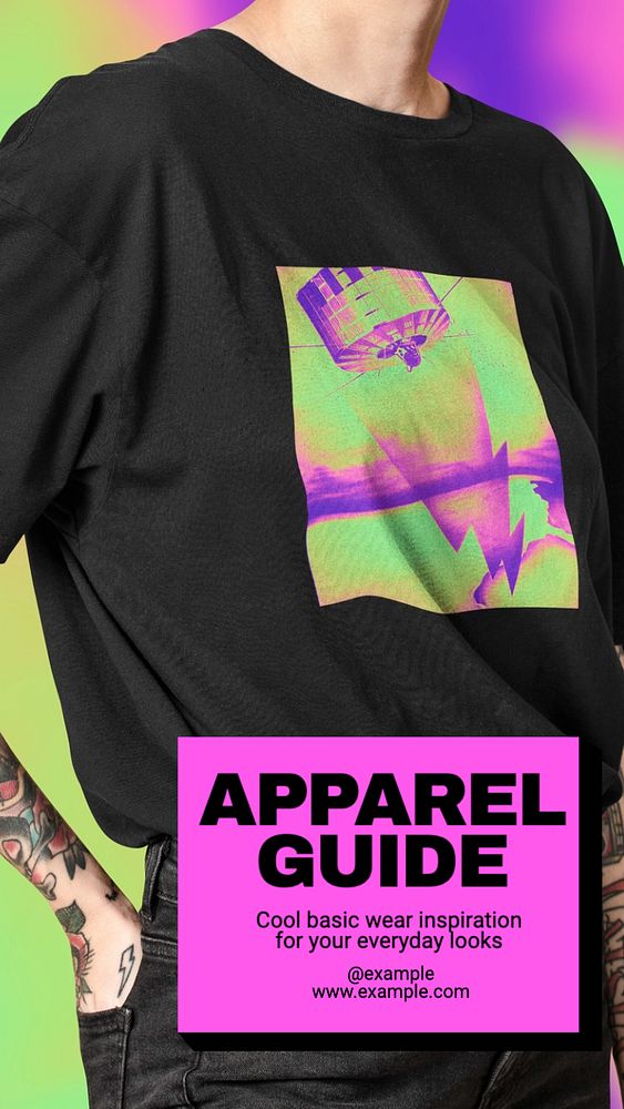 Apparel guide Instagram story template, editable text